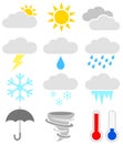 Set of Twelve Weather-Themed Icons.