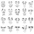 Set of twenty amusing male grimaces