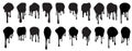 Set of twenty black decors with paint drips. Vector illustration for your design Royalty Free Stock Photo