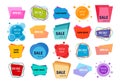 Set of twenty colorful sale stickers