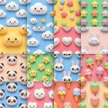 Set of twenty different cute seamless patterns Royalty Free Stock Photo