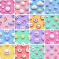 The Set of twenty different cute seamless patterns Royalty Free Stock Photo
