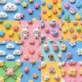Set of twenty different cute seamless patterns Royalty Free Stock Photo