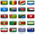 Set of twenty flags in button style. Afria three of three
