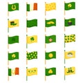 A set of twenty flags for St. Patrick`s Day. Vector illustration isolated on a white background