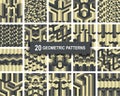 Set of twenty gothic geometric patterns abstract background