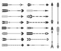 Set of twenty indian ethnic arrows. Gray hipster