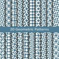 Set of twenty seamless vector geometric patterns. design for tiles, cover, textile