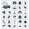 Set of twenty seven agriculture icons