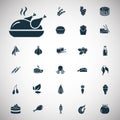 Set of twenty seven food icons