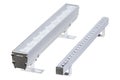 Set of two aluminum LED flood light bars for energy saving idustrial or decorative lightning isolated on white background