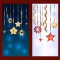 Set of two banners for christmas and new year Royalty Free Stock Photo