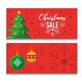 Set of two beautiful horizontal christmas sale flyers