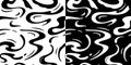 Set of Two Black and White Vector Seamless Patterns with Abstract Water Waves Royalty Free Stock Photo