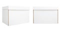 Set of two blank white cardboard box isolated on white background Royalty Free Stock Photo
