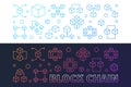 Set of two Block Chain colorful vector banners in outline style Royalty Free Stock Photo