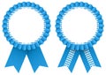Two Blue Award Badges Oktoberfest Ribbon Pattern Royalty Free Stock Photo