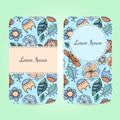 Set of two cads with flowers and place for text. Can be used for