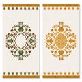 Set with two cards with floral gold arabesque ornament. design for print, covers, invitations