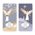 Set of two Christmas greeting cards with angels Royalty Free Stock Photo