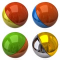 Set of two color balls Royalty Free Stock Photo