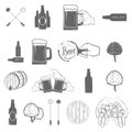 Set of Two-color Beer Craft Icons. Royalty Free Stock Photo