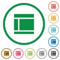 Two columned web layout outlined flat icons