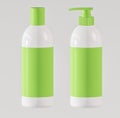 Set of two cosmetics containers with labels - 3D illustration