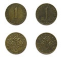 Set of 2 (two) different years vintage Austrian 1 Schilling aluminum bronze coins lot 1968, 1970 year, Austria