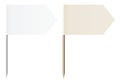 Set Of Two Flag Pins Arrows White And Beige Metal And Wood Royalty Free Stock Photo