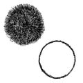 Set of two hand drawn vector circles, doodle style, monochrome. Royalty Free Stock Photo