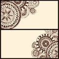 Set of two horizontal banners with brown circle Royalty Free Stock Photo