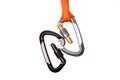 Set of two isolated carabiners interconnected at hook level