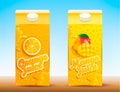 Set of two juice tetra packs with different tastes