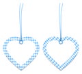 Two Label Hearts Octoberfest Diamond Pattern Blue And White Royalty Free Stock Photo