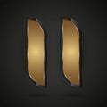 Set of Two Luxury and Premium button, banner vector illustration design, Buttons for web steel on dark background design