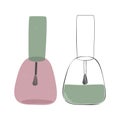 Set of two nail polish bottles. Royalty Free Stock Photo