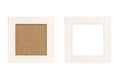 Set of two old white wood picture frames with passepartout Royalty Free Stock Photo