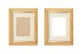 Set of two old wood picture frames with passepartout Royalty Free Stock Photo