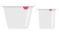 Set of two plastic packages for sour cream and yogurt. Flat. Vector.