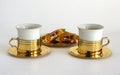 Set of two porcelain cups Royalty Free Stock Photo