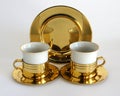 Set of two porcelain cups Royalty Free Stock Photo