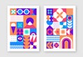 Set of two retro geometric posters.