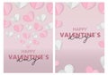 Set of two romantic cards for Valentine`s Day Royalty Free Stock Photo