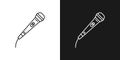 Set of two simple linear microphone icons.