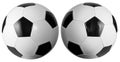 Set of two soccerballs isolated with clipping path Royalty Free Stock Photo