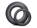 Set of two tires. New car wheels for cars and trucks - front view