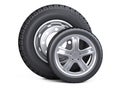 Set of two tires. New car wheels with disk for cars and trucks - Royalty Free Stock Photo