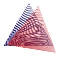 Set of two triangular forms with moire effect isolated on white. Royalty Free Stock Photo
