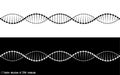 A set of two variants of the DNA molecule. black and white variety. Simple drawing, icon. Royalty Free Stock Photo